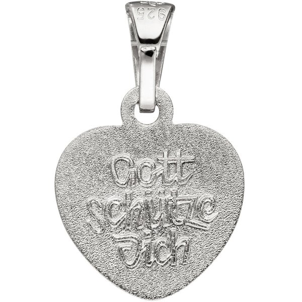Halskette Anhänger Kleines Herz Herzchen Schutzengel 925 Sterling Silber mit Kette 38 cm