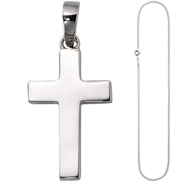 Anhänger Kreuz 925 Silber Kreuzanhänger Silberkreuz mit Kette 50 cm
