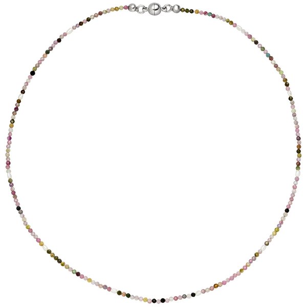 Halskette Kette mit Süßwasser Perlen und Turmalin 46 cm