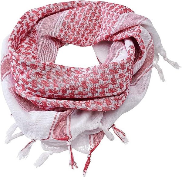Unisex Schal - Shemag - Hijab - großer Schal rot-weiß, Kufiyeh